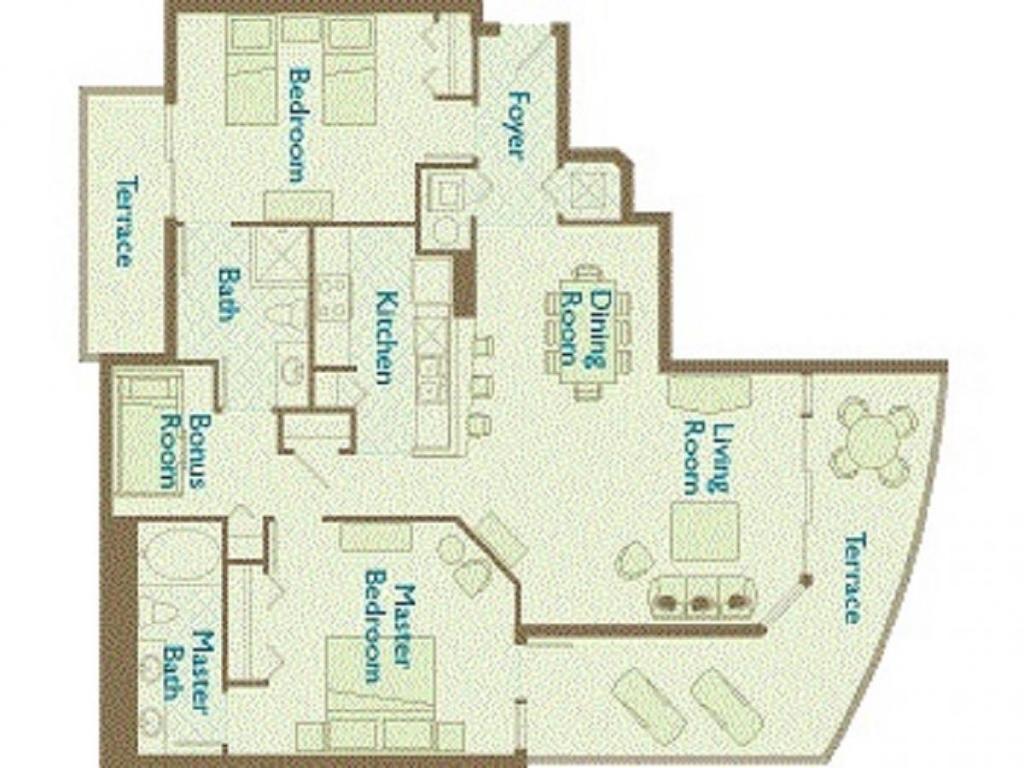 0711 - 2B/2 Bath With Bunks. Master Bedroom & Living Room Face The Gulf! - thumb 1
